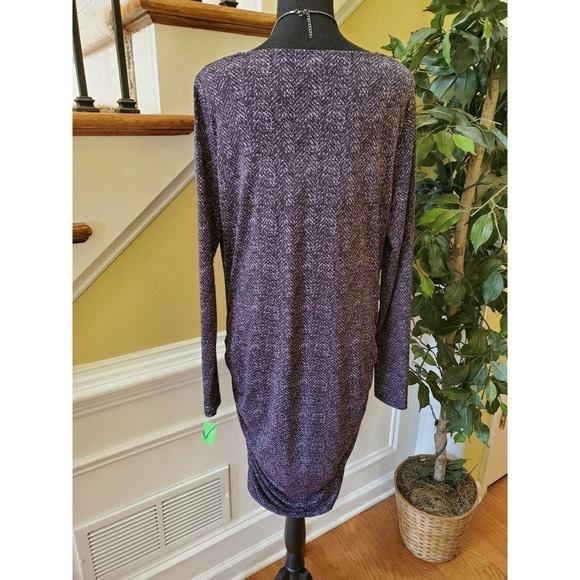 MICHAEL KORS shift dress ruched stretch modern L - Picture 6 of 9